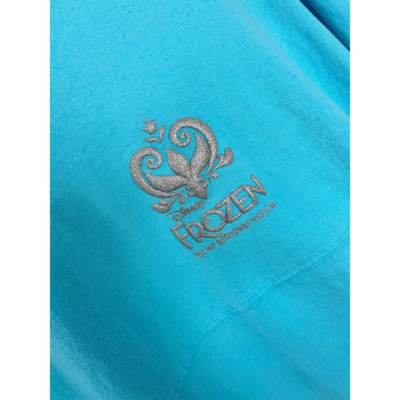 Disney Frozen Broadway Musical Let It Go Spirit Jersey Silver Glitter Blue SZ XS - Picture 5 of 12